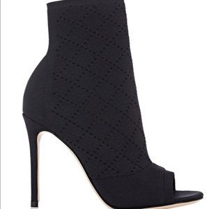 Gianvito Rossi Stretch Knit Fabric Peep Toe Bootie 41 EU 10 US